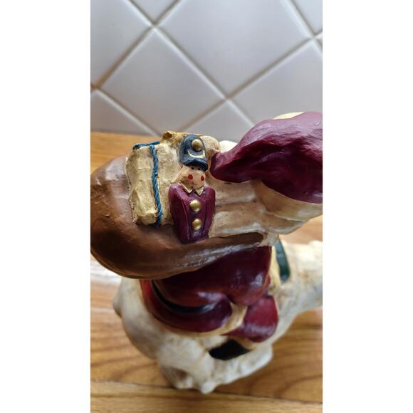 Vintage Christmas Klaus Wickl Chalk Santa Claus Riding A Polar Bear Figurine‎ 9” - Picture 7 of 8